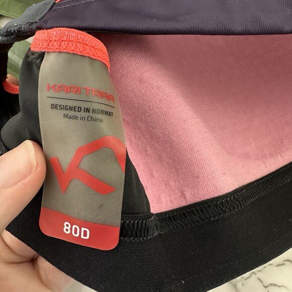 Kari Traa Womens Sports Bra Size 80 D 34 D Purple Pink Adjustable Strap - Picture 6 of 6